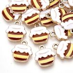 Craftdady 10Pcs Enamel Honey Pot Pendants Lovely Colorful Food Charms for Jewelry Bracelet Necklace Crafts Making 15.5x14mm Hole:2mm