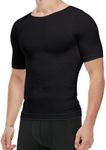 Men's Slimming Body Shaper Vest Undershirt Abs Abdomen Slim Tank Top (Black, Medium)