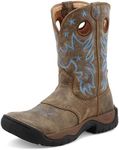 Twisted X Women's All Around Water Resistant Cowboy Work Boots, Distressed Saddle, Bomber, 8.5