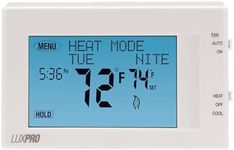 Lux Pro P721UT-010 TS 7 Day Programmable Thermostat; 2 Heat, 1 Cool, Horizontal Orientation; Batteries Included