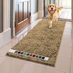 Muddy Mat AS-SEEN-ON-TV Highly Absorbent Microfiber Door Mat and Pet Rug, Non Slip Thick Washable Area and Bath Mat Soft Chenille for Kitchen Bathroom Bedroom Indoor and Outdoor - Beige Runner 59"X24"