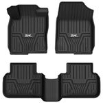 3W Floor Mats Fit for Honda Civic 2022-2024 2025/Acura Integra 2022-2024 2025 TPE All Weather Custom Fit Non-Slip Odorless Floor Liner 1st and 2nd Row Full Set Car Mats Black Over 10 Years Lifespan