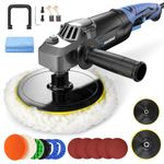 RAYBAO Car Polisher, 1200W Car Polishers and Buffers, Variable Speed 1600-3500RPM, Car Buffer Polisher Machine with Detachable Handle, Polisher with 180mm/150mm Disc, Car Polishing/Waxing