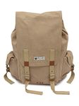 The House of tara Canvas Backpack for Men and Women 23L | Casual Cotton Bag With Waterproof Inner Lining, 4 External & 3 Internal Pockets | Backpacks Suitable for College, Travel & Hiking (Beige)