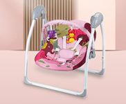 INFANTSO Automatic Baby Swing with Hanging Toys and Remote Control for Newborn Baby (Pink)