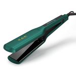 K&K 2.24 Inch Extra Wide Plate Hair Straighteners, Nano Ceramic Tourmaline Coating Plate, Titanium Smooth Flat Iron for Women Keratin Treatment, 5-Speed Temperature Control, 232 C, UK Plug