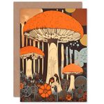 Artery8 Cep Mushroom Fungi Pastel Earthy for Him or Her Man Woman Birthday Thank You Congratulations Blank Art Greeting Card