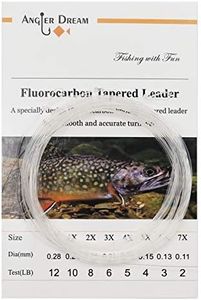 ANGLER DREAM 3 Pack Fluorocarbon Fly Leader 9FT 0x/1x/2x/3x/4x/5x/6x/7x Fluorocarbon Tapered Fly Fishing Leader.