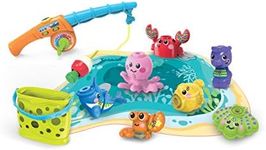 VTech Wiggle & Jiggle Fishing Fun - Interactive Pretend Fishing Toy for Kids, sea Animal Characters - 530503 Blue