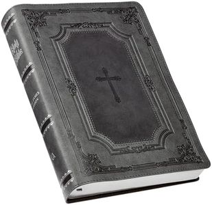 KJV Holy Bible, Super Giant Print Faux Leather Red Letter Edition - Thumb Index & Ribbon Marker, King James Version, Gray/Black (KJV Super Giant Print Editions)