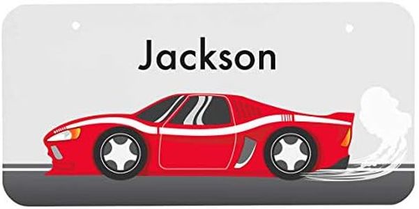 Fox Valley Traders Custom Racecar Novelty License Plate, Customized 3” x 6” Size for Kid’s Bikes, Cars, Wagons and More