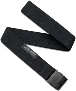 Arcade The Original Slim Unisex Adventure Belt, Narrow Width Repreve Elastic Stretch Webbing, Micro Adjust Buckle, Ranger Slim - Midnighter Black