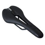 GORIX Bike Saddle Seat Racing Model Comfortable Cushion with Rail Mountain Road Bicycle for Men and Women (3621A) (All Black)