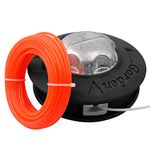 Zeqeey M10 x 1.25 Left - Hand Thread Replacement Trimmer Spool Head with 15m 2.4mm Grass Strimmer String Line for Brush Cutter Universal Mowing Head, Color Black