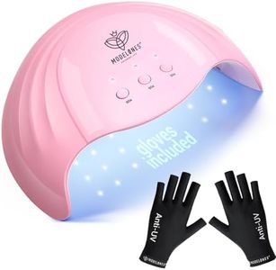 Modelones UV Light for Gel Nails with Gloves, 48 W Nail Dryer with 3 Timer Settings, Lamps for Gel Polish, Professional UPF99+ UV Protection Gloves for Art Manicure