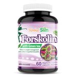 Herbal Slim Forskolin Extract Supplement - Extra Strength Coleus Forskohlii Capsules for Weight Loss and Health Benefits, 20% Standardized and Pure Forskolin Root Herb, Vegan, Non-GMO, Gluten-free, Soy-free, Dairy-free (60 Veggie capsules)