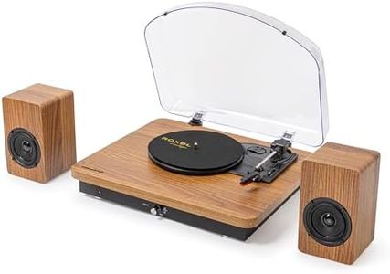 Roxel VRP-90 Turntable with Stereo Speakers,Vinyl Record Player with speaker, 3 Speed 3 Size Belt Driver Turntable for Entertainment and Home Decoration, BT Streaming