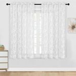 DWCN Sheer Curtains White Floral La