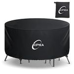 Kipiea Patio Table Cover, Round Patio Furniture Covers Waterproof Winter, 420D Heavy-Duty Outdoor Furniture Covers with Anti UV and No Tears, No Fading (72" Dia x 27.5" H）