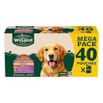 WINALOT Meaty Chunks Adult Wet Dog Food Mixed in Jelly Beef, Chicken, Lamb 40x100g Pouches