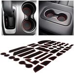 CupHolderHero fits Honda Pilot Accessories 2016-2022 Premium Custom Interior Non-Slip Anti Dust Cup Holder Inserts, Center Console Liner Mats, Door Pocket Liners 33pc Set (Red Trim)