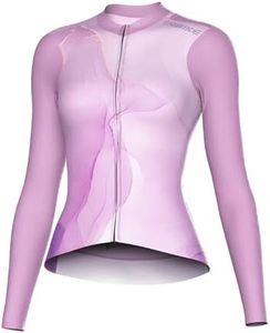 INBIKE Cycling Jersey Women Long Sleeve, Breathable Bike Shirts with Pockets, Bicycle Clothing for Road Biking Riding Purple Medium