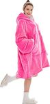 Seogva Oversized Sherpa Hoodie, Wearable Hoodie Sweatshirt Blanket, Super Soft Warm Comfortable Blanket Hoodie, One Size Fits All, Men, Women, Girls, Boys, Friends (Rose Pink)