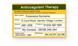 The Card Project UK Anticoagulant Therapy Alert Medical Identification Card, 86mm by 54mm