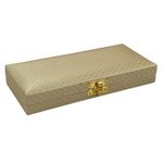 Vanya Creations Decorative Shagun Cash Gift Box for Money Gaddi, Jewellery, Gifting Sagan Wedding Occasion, Gold Color Dot Pattern, Set of 1, Leatherette Finish Rectangle Shape