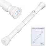 XIQIYY Small Tension Rods 16 to 28 inch,Adjustable Shower Spring Tension Rod Short for Windows,Closet,Curtain,Doorway,Upgrade Diameter 1 inch,White