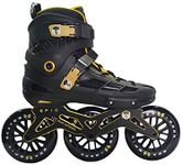 Epic Skates Epic Engage 125mm 3-Wheel Inline Speed Skates, Black/Gold, Adult 8