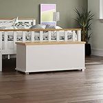 Vida Designs Arlington Storage Ottoman, Wooden Chest with Lid, Seat, Stool, Window Bench, Blankets, Bedding, Toy Box, Footstool, White