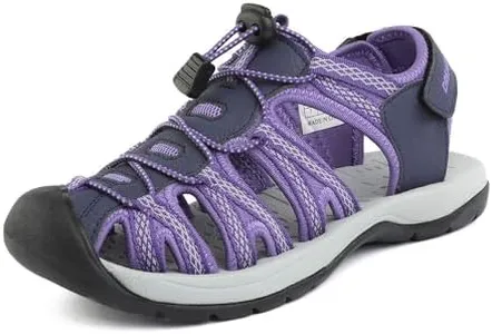 DREAM PAIRS Womens Closed Toe Hiking Summer Outdoor Sport Athletic Sandals,Size 9,Purple,160912-W-NEW