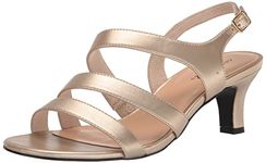 Easy Street Women's Como Heeled Sandal, Champagne, 8 Narrow