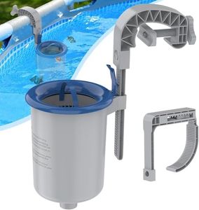 POOLAZA Oberflächenskimmer Pool & Pool Skimmer für oberirdische Pools, Wandhalterung mit Skimmerkorb, beseitigt schnell Wasserablagerungen