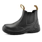 Water Resistant Safety Boots [CE Quality Certified] - 8025 Free Sock Slip On Site Steel Toe Cap Mens Work Boots Shoes Dealer Boots Black