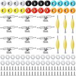 Jexine 6 Sets DIY Fingerboard Kit Fingerboard Accessories Mini Finger Skateboard Parts Include 12 Brackets 54 Screws 30 Nuts 6 Screwdriver 24 Fingerboard Wheels Tool for 96mm (Colorful)