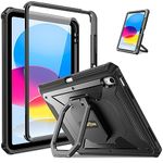 Fintie Case for iPad 10th Generation 10.9 Inch 2022 - [Tuatara Magic Ring] 360 Degree Rotating Grip Stand Shockproof Rugged Cover with Screen Protector and Pencil Holder