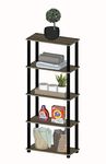 ginoya brothers Turn-N-Tube 5-Tier PVC Rack Multipurpose Shelf Display Rack,Plant Flower, Bookcase for Small Spaces, Living Room, Classic. H-4.8 Feet | W-2 Feet | D-1 feet (5 TIER PVC)