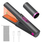 Cordless Hair Straighteners & Curler in One, Travel Hair Straightener with Flat Iron, Portable Small Wireless Hair Straightening with Type C Fast Charging,3 Temperature Level Hair Styling Appliances