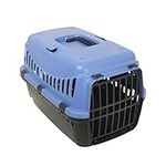 Rosewood Eco Line Plastic Cat Carrier, Small, Slate Blue/Black