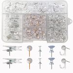 Clear Push Pins Set，200PCs Push Pins Clips Transparent Thumb Tacks Push Pins Hooks Decorative for Cork Board Wall Map Bulletin Boards(5 Styles,Clear)…