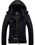 GEMYSE Women's Mountain Waterproof Ski Snow Jacket Winter Windproof Rain Jacket(Black,XX-Large)