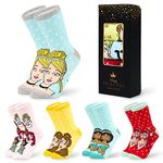 Disney Womens Calf Socks, Soft Stretchy Socks in Pack of 5 - Gifts for Women (Multi Princess)