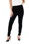 M17 Women's Women Ladies Denim Sculpt Pull on Casual Cotton Trousers with Po Jeans Jeggings Skinny Fit Trousers Pants, Black, 10 UK