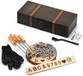 AIMOADO Letter/Number/Character Branding Iron for Hats, Wood Branding Iron Personalized for Woodworking Gifting Leather Crafting, 1 " 44 Pcs Branding Letters Including Alphabet A-Z, Number 0-9 and 8 Symbols (Iron, 1")