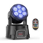 105W Moving Head Wash 7X15 LED Stage Disco Light, RGBW LED DJ Light with Auto/Remote/DMX512 Control Modes for DJ Disco Bar Party Ballroom Halloween Christmas