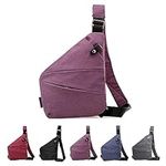 HIDRUO Wander Plus Anti Theft Bag, Waterproof Anti-theft Crossbody Shoulder Bag, Side Slim Sling Bag for Outdoor (Purple, Left Shoulder)