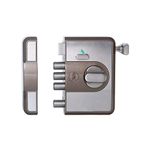 YALE CBR-500BN Rim Lock with 4 Dead Bolt | for 30mm – 85mm Thick Door | Inside Knob & Outside Keys | for Any Door (Left/Right/in/Out) | with Indicator Red or Green, Silver Nickel Material