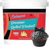 Bakerpan Premium Rolled Black Fondant for Cake Decorating - 2 Pounds, Vanilla Flavor